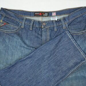 Ariat FR M3 Loose Straight Leg Jeans Mens 46x30 Blue Flame Resistant Work Pants